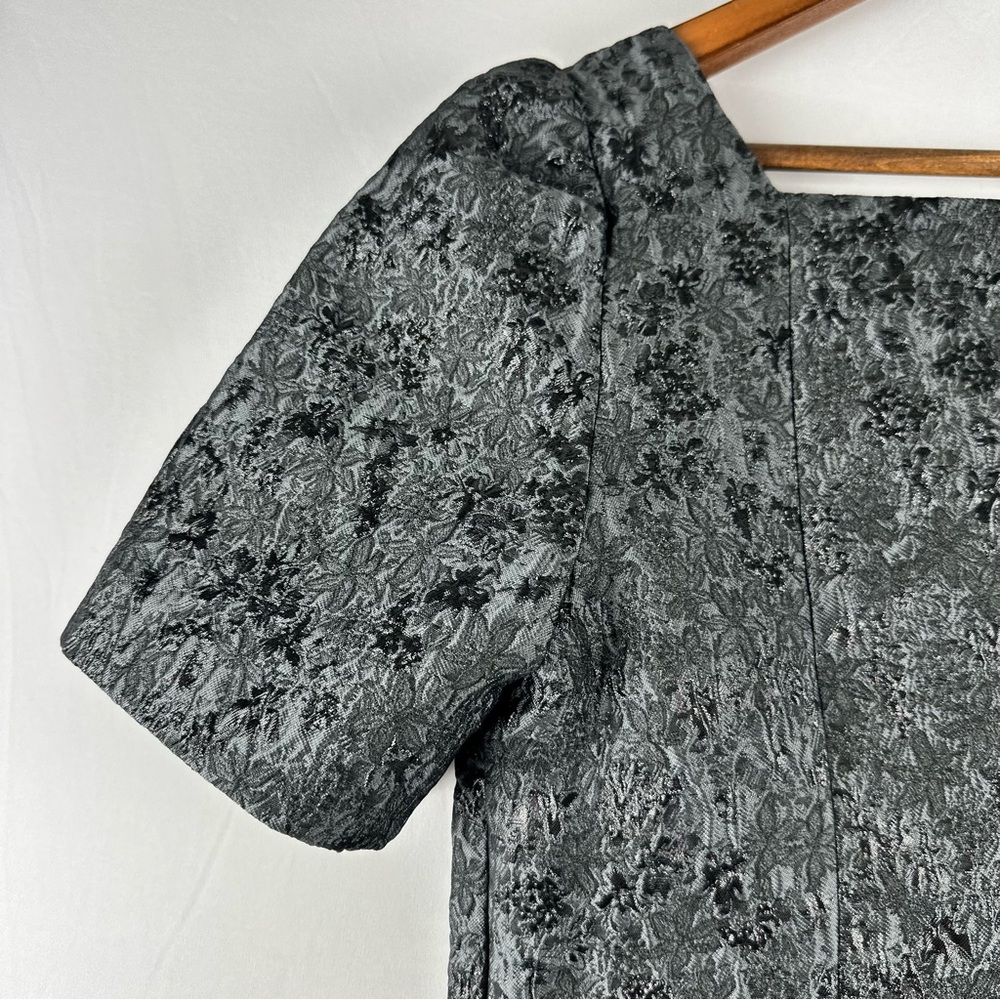 CLUB MONACO Women Brocade Puff Sleeve Square Neckline Blouse Top - Picture 7 of 14
